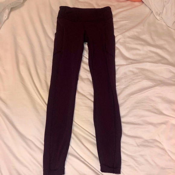 lululemon athletica Pants - Maroon Lululemon Wunder Under Leggings